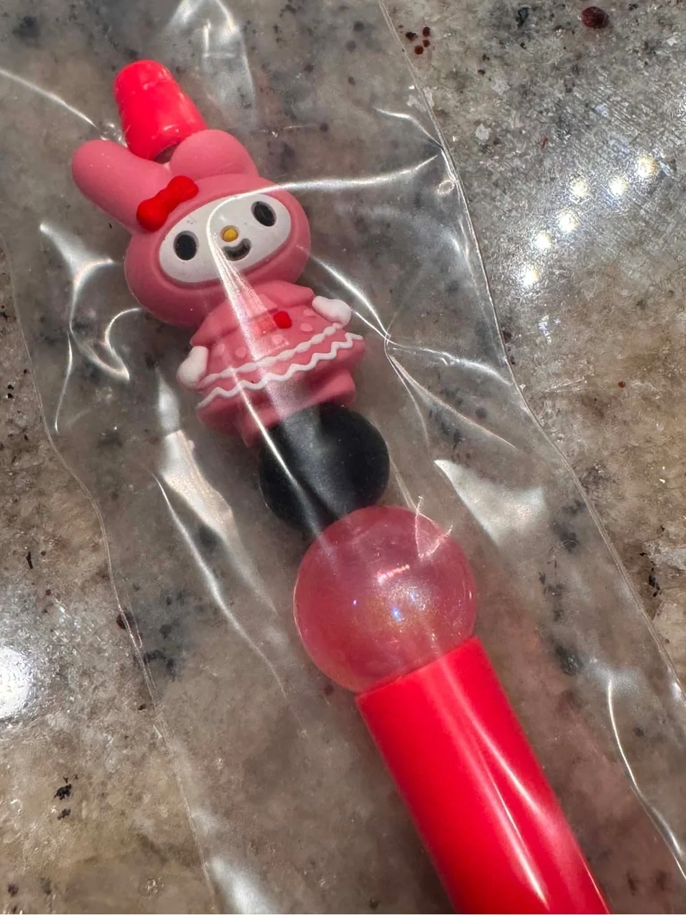 My melody Pink Character Ballpoint Pen - Cute Bunny Topper